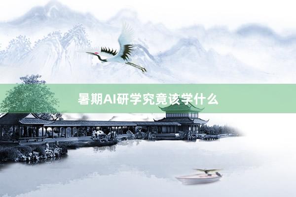 暑期AI研学究竟该学什么