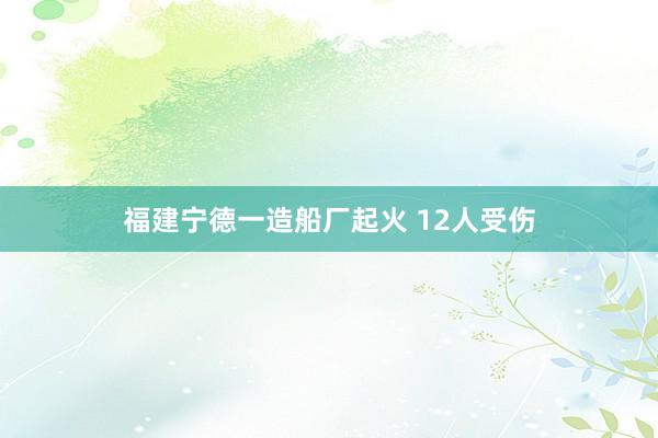 福建宁德一造船厂起火 12人受伤