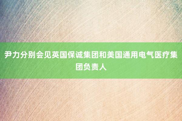 尹力分别会见英国保诚集团和美国通用电气医疗集团负责人