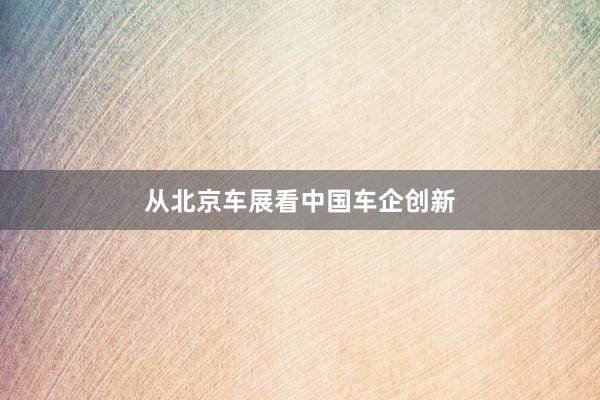从北京车展看中国车企创新