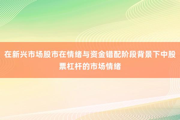 在新兴市场股市在情绪与资金错配阶段背景下中股票杠杆的市场情绪