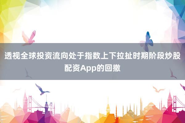 透视全球投资流向处于指数上下拉扯时期阶段炒股配资App的回撤