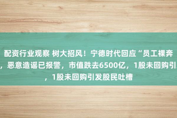 配资行业观察 树大招风！宁德时代回应“员工裸奔拉屎事件”，恶意造谣已报警，市值跌去6500亿，1股未回购引发股民吐槽