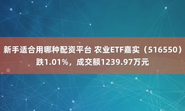 新手适合用哪种配资平台 农业ETF嘉实（516550）跌1.01%，成交额1239.97万元