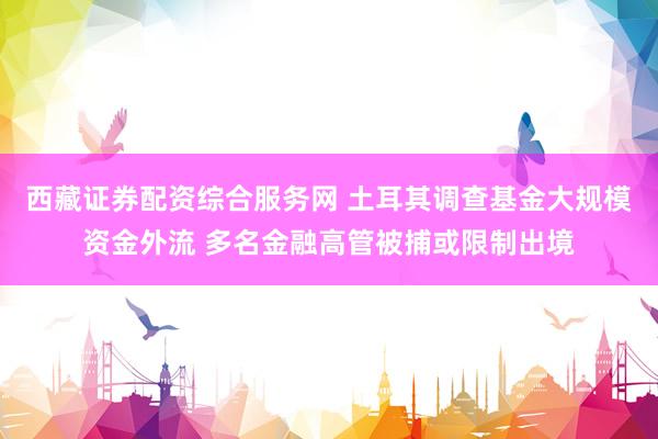 西藏证券配资综合服务网 土耳其调查基金大规模资金外流 多名金融高管被捕或限制出境