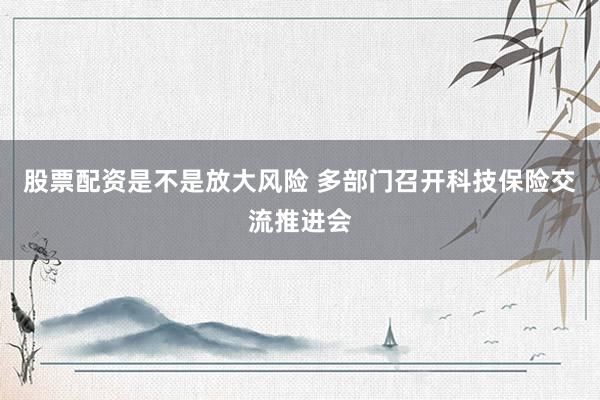 股票配资是不是放大风险 多部门召开科技保险交流推进会