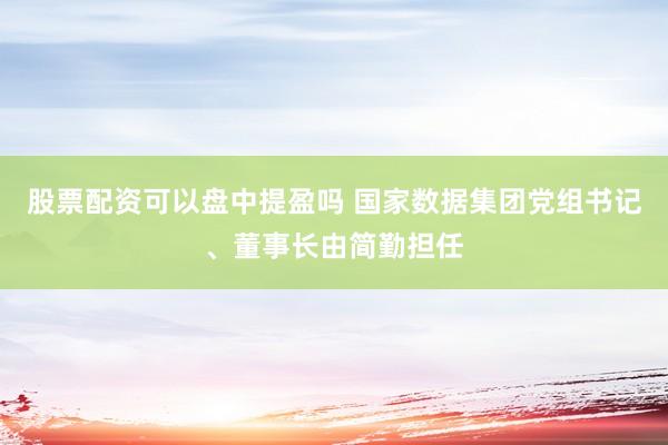 股票配资可以盘中提盈吗 国家数据集团党组书记、董事长由简勤担任